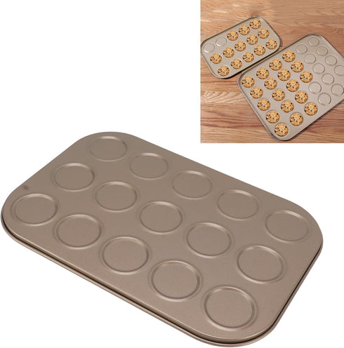 Pssopp Muffin Top Pan, Carbon Steel Muffin Baking Cupcake Tin Bakeware Accessories for Yorkshire Pudding Pies Cupcakes Muffin (15 Hole)...