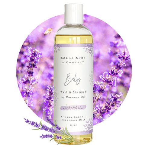 SoCal Suds & Company - 2-in-1 Organic Gel Baby Shampoo & Body Wash - Natural Vitamin Rich Organic Oils Soothing Aloe Cleansing Hair & Castile Soap...
