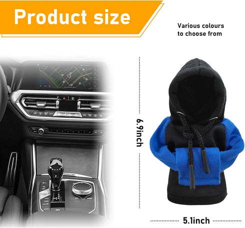 Car Gear Shift Cover, Fashionable Hoodie Car Shift Knobs, Novelty Mini Auto Gearshift Decor Sweater Shirt, Universal Car Accessories for Winter Wa...