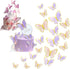 20PCS Gold Pink Purple Butterfly Cupcake Toppers - Handmade Cake Decorations for Girls Baby Shower Wedding Birthday Party Decor - Mixed Size...