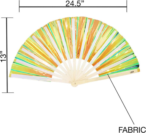 Liquid Shockwave Fluid Iridescent Fan Festival Hand Fan, Rave Gear, Exclusive...
