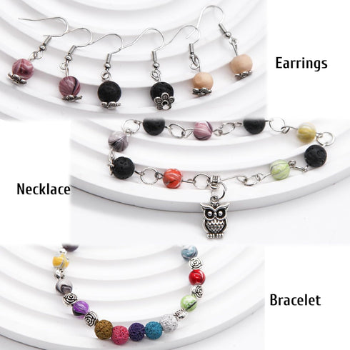 JOJOPLAY Lava Beads and Natural Stone Beads Kit with Jewelry Finding Spacer Beads for Bracelet Necklace Jewelry Making DIY Crafts Supplies (1150Pc...