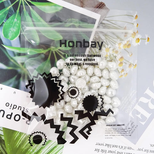 Honbay 60PCS Plastic Rose Shape Buttons Half Domed Pearl Buttons with Metal Shank for Wedding Dress Sweaters Shirts and Other Craft Projects (10mm...