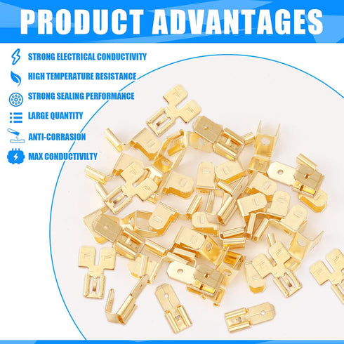 36 Pieces of Electrical Spade Connectors Including 12 Pcs Piggyback Spade Connectors, 12 Pcs Double Spade Connector and Chair Terminal Quick Disco...