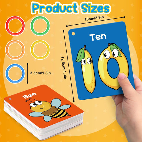 Toddler Flash Cards Baby Cognitive Flashcards for Kids, Learning Alphabet, Numbers, Shapes & Colors, Animals, First Words, Body Parts, Foods, Pres...