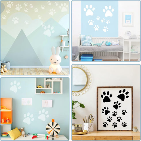 16 PCS Large Dog Paw Stencil for Painting 8 Sizes Cute Paw Stencils Template Reusable Paint Stencils for Walls Arts Decoration...