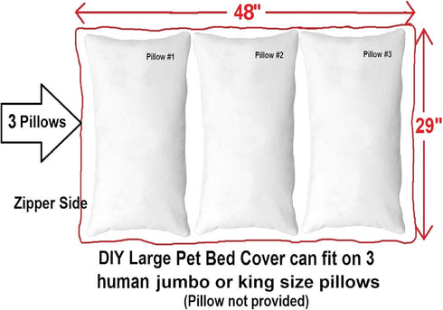 Do It Yourself DIY Pet Bed Pillow Duvet Waterproof Cover for Dog or Cat in Large 48"X29" Vibrant Navy Blue Color - Cover only...