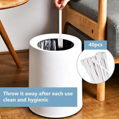 40 Pcs Disposable Crevice Cleaning Brushes, Disposable Toilet Brush Set Small Crevice Cleaning Tools Crevice Hole Detail Cleaning Brushes for Wind...