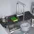 Kitchen Sink Splash Guard, Silicone Draining Mat Kitchen Faucet, 90° Foldable Design to Accommodate a Variety of Sink Countertops Black (17* 5.9)...