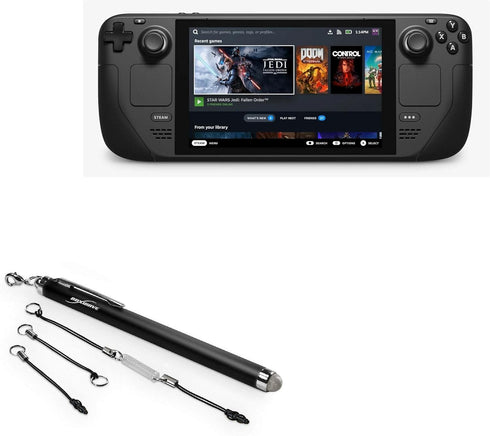BoxWave Stylus Pen Compatible with Valve Steam Deck - EverTouch Capacitive Stylus, Fiber Tip Capacitive Stylus Pen for Valve Steam Deck - Jet Blac...