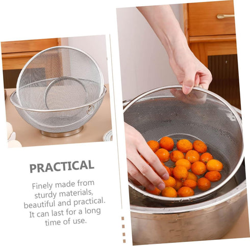 Stainless Steel Rice Basket Noodle Strainer Large Strainer Washing Machine Filter Vegetable Washing Basket Fruits Basket Stainless Steel Washing B...