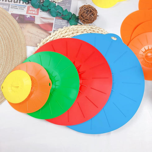 Adpartner Silicone Microwave Cover, 5 Pack Heat Resistant Silicone Lids Reusable Silicone Covers for Food Storage, BPA-Free Silicone Cooking Cover...
