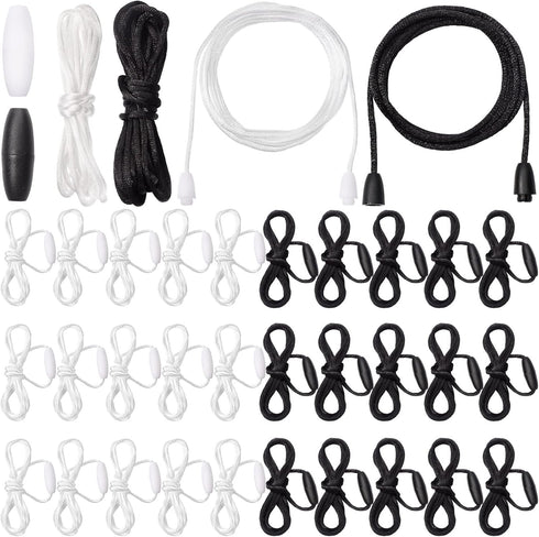 30 Sets Replacement Necklace Cords with Breakaway Clasps DIY Nylon Lanyard Necklace Cord and Plastic Clasp Buckle Breakaway Safety for Pendant(Bla...
