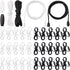 30 Sets Replacement Necklace Cords with Breakaway Clasps DIY Nylon Lanyard Necklace Cord and Plastic Clasp Buckle Breakaway Safety for Pendant(Bla...