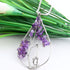 Zuo Bao Handmade Wire Wrapped Quartz Chips Tree Teardrop Pendant Necklace with Giraffe/Healing Jewelry Gift for Family (Amethyst with Giraffe)...