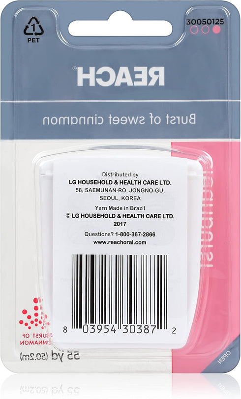 REACH Waxed Dental Floss, Cinnamon, Plaque Remover, Shred Resistant, Extra Wide Cleaning, Gentle on Gums & Teeth, PFAS-Free, Oral Care, For Adults...