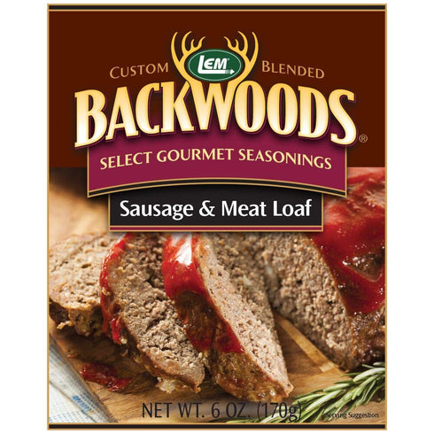 LEM Products Backwoods Sausage and Meatloaf Seasoning, Ideal for Wild Game and Domestic Meat, Seasons Up to 24 Pounds of Meat, 6 Ounce Packet...