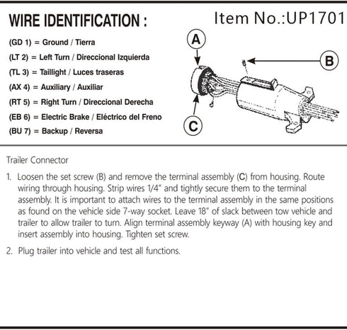 NEW SUN Ultimate 7-Way Trailer Adapter Plug, 7-Pin RV Flat Blade Siliver Cooper Connector, Weatherproof & Anti-Rust for Towing Wiring Solution, Tr...