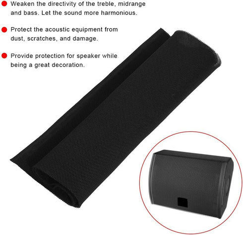 Socobeta Speaker Fabric Grill Cloth Dustproof Protective Stereo Audio Speaker Mesh Grill Cloth 1.4m x 0.5m(Black)...
