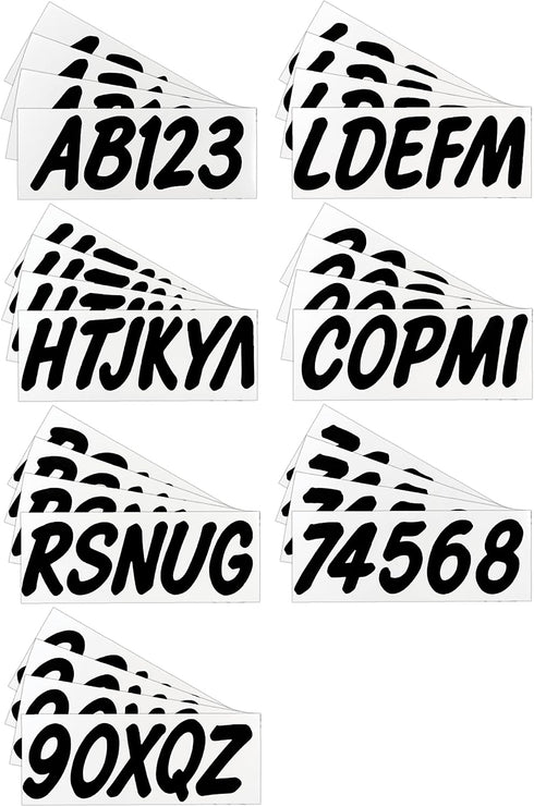 Hardline Products Series 400 Factory Matched 3-Inch Boat & PWC Registration Number Kit, Solid Black - BLK400EC...