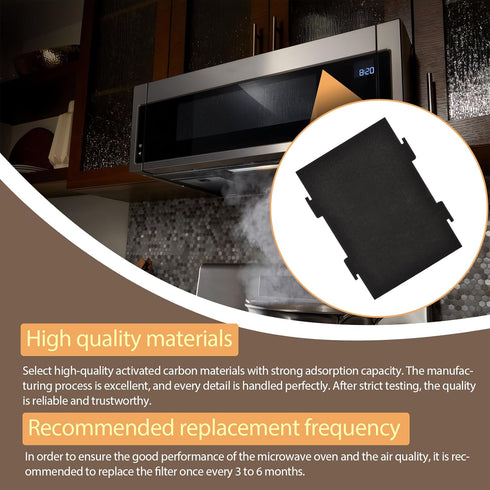 Activated Charcoal Microwave Air Filters W11282981 Compatible with Whirlpool and KitchenAid Microwave Range W11223147 (6PCS)...