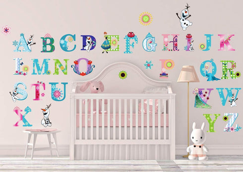 DEKOSH Alphabet Wall Stickers for Baby Girl Nursery | Peel & Stick Decorative Girl Wall Decals for Bedroom...