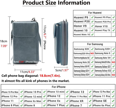 PORT&LOTUS Crossbody Bags for Women Cell Phone Purse Wallet Ladies Small Women's Handbags PU Leather Shoulder Card Holder...