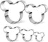 Pack of 5 Mouse Cookie Cutters – Stainless Steel Mouse Shaped Cutters in Different Sizes for Kids Boys Girls Fruit Cutters Vegetable Cutters for B...