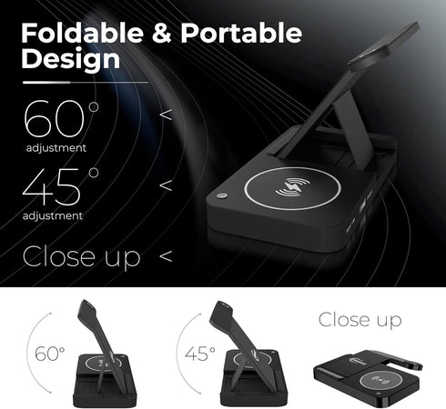 4 in 1 Wireless Charging Station for iPad, iPhone, Apple Watch & AirPods - Wireless Charger for iPhone Series 15/14/13/12/11 - Apple iWatch Series...