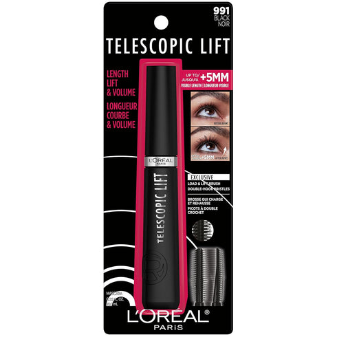 L’Oréal Paris Telescopic Lift Washable Mascara, Lengthening and Volumizing Eye Makeup, Lash Lift with Up to 36HR Wear, Black, 0.33 Fl Oz...