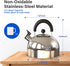 YSSOA Whistling Stovetop Tea Kettle, 3.17 Quart Stainless Steel Teapot with Wide Mouth, Hot Water Fast to Boil, Easy Pouring Spout and Ergonomic H...