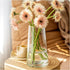 Moden Trapezoid Glass Vase with Gold Mouth for Centerpieces Home Wedding Decoration (1, Small 4.7" x 8.7")...
