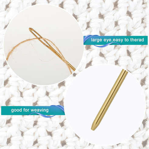 16pcs Large-Eye Blunt Needles, 7cm/2.75inch Yarn Knitting Needles Tapestry Sewing Needles Wool Hand Metal Sewing Knitting Needles for Crochet Proj...