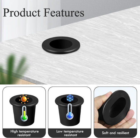 3 Pcs Patio Table Umbrella Hole Ring, Silicone Umbrella Table Hole Insert, Umbrella Cone Wedge Plug for 2 to 2.5 Inch Patio Table Hole and 1.5 Inc...