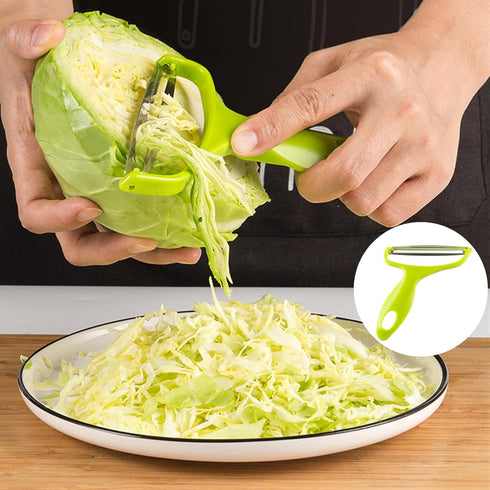 Green Cabbage Shredder, 2 Pcs Vegetable Cutter Cabbage Peeler Stainless Steel Cabbage Slicer Fruit Vegetable Potato Peeler Cabbage Graters for Hom...