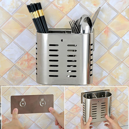 Fdit Household Wall Mount Utensil Drying Racks,Cooking Utensil Holder Flatware Hanging Organizer Drying Racks with Hollow Design for Spoons Knives...