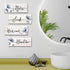 YIGAGNY 4 Pieces Bathroom Wall Decor Wooden Rustic Farmhouse Bathroom Wall Art Hanging Sign 10 x 4 Inch Blue Bathroom Accessories Decor for Spa La...
