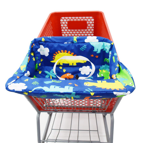 Portable Shopping Cart Cover, High Chair and Grocery Cart Covers for Babies, Kids, Infants & Toddlers, Attached Carry Bag (Simple Dinosaur)...