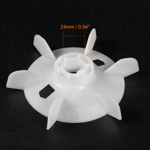 uxcell Motor Fan Blade 155mmx24mm Round Shape Bore White Engineering Plastic with 6 Vanes...