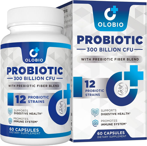 300 Billion CFU Probiotic, Probiotics for Women Men, 12 Probiotics Strains + 3 Prebiotics, Daily Probiotic Supplement, Probiotics for Digestive He...