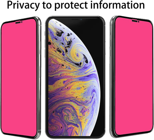2 Piece Privacy Tempered Glass for iPhone 11 Pro Max/iPhone XS Max 6.5 inch Anti-blue Anti-Spy Screen Protector Mirror Gradient Colorful......