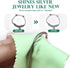 SEVENWELL 50pcs Jewelry Cleaning Cloth Green Polishing Cloth for Sterling Silver Gold Platinum Small Polish Cloth 8x8cm...
