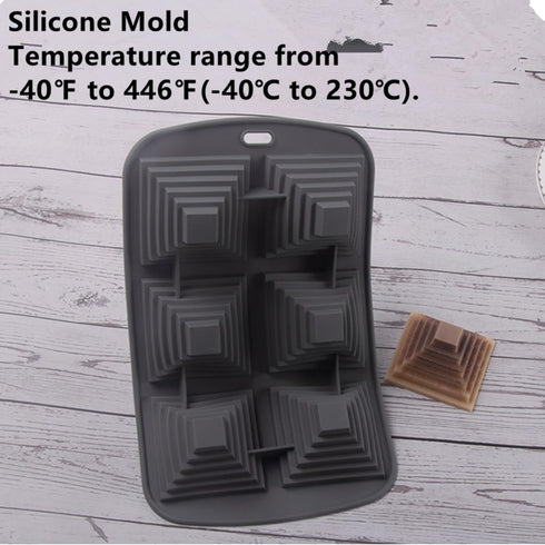 Silicone Chocolate Mold, Pyramid Shape Fondant Candy mould, Pudding Pan, Ice Trays, Bakeware Pastry Tools for Chocolate Cake Fruit Pie Jelly and D...