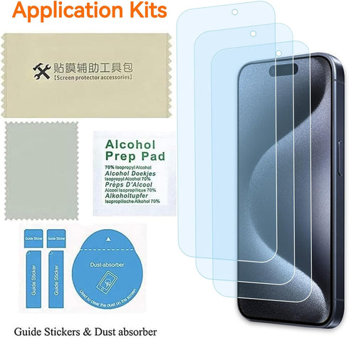 iPhone 15pro Blue Light Screen Protector iPhone 15 Blue Light Screen Protector, Anti Blue Light Tempered Glass Film for iPhone 15 & iPhone 15pro 3...