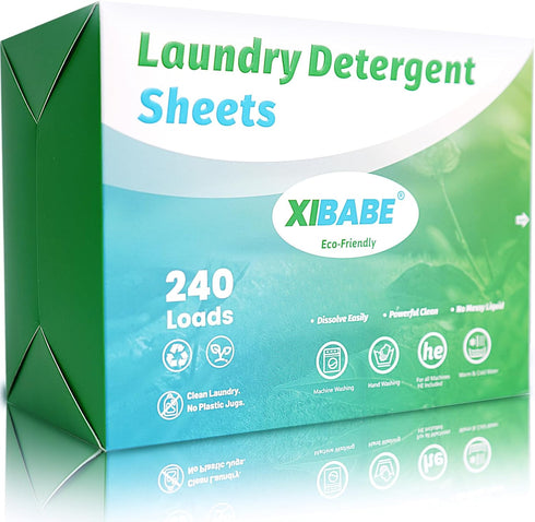 Laundry Detergent Sheets Vegan, No Plastic Jug, No Mess & Liquid Free, Laundry Sheets in Washer, Hypoallergenic, Plant Powered Laundry Detergent S...