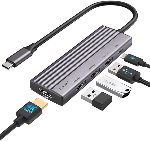 USB C Hub, 5-in-1 USB C multi-port adapter for MacBook Pro,USB C to HDMI Hub dongle, with 4K HDMI,100W PD, 3*USB 3.0,USB C adapter compatible with...
