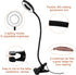 LED Clip On Light Reading Light, 10 Dimmable Brightness Gooseneck Clamp Desk Ring Light with Metal Bookmark for Reading Makeup Bedside (Size:Lamp+...
