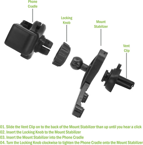 Cellet Grip Air Vent Phone Holder Compatible for iPhone 15 Pro Max 14 13 12, Galaxy Z Flip Z Fold, Google Pixel 8 Pro and More......