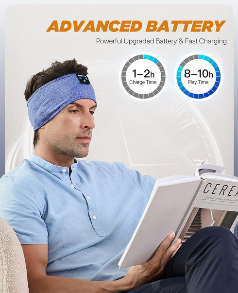 Perytong Bluetooth Headband Headphones, Sleep Headphones Bluetooth for Side Sleepers - Sleeping Headphones Comfortable Headband with Thin Speaker ...