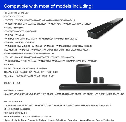 Suixing Sound Bar Mounts Universal Wall Mount Kit Mounting Bracket Compatible Most of Soundbars Wall Mount Brackets with Hardware Kit...